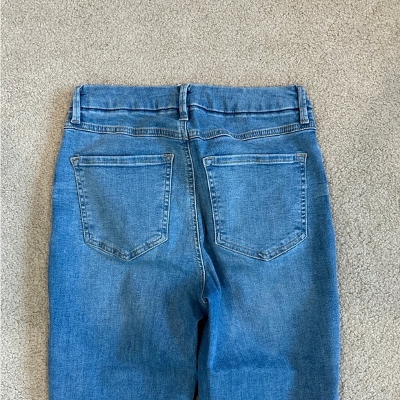 Forever 21 blue high rise flared bootcut raw hem jeans - Picture 4 of 5